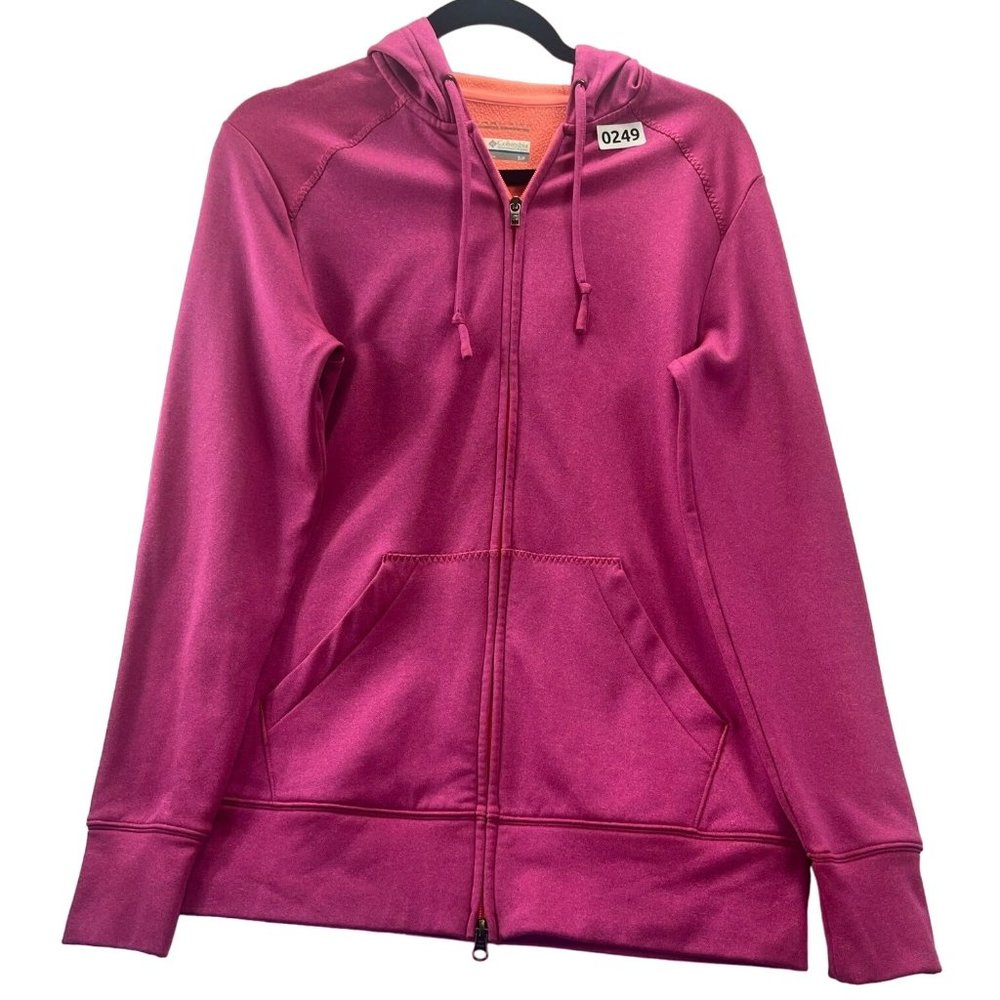 COLUMBIA, WOMEN SPORTWEAR HOODIE, SIZE S, COLOR PINK, PURPLE